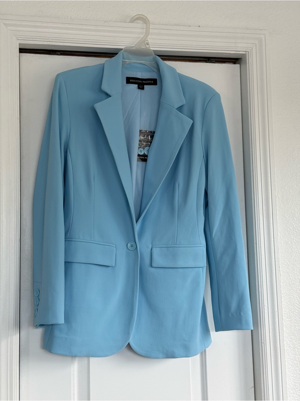 Boston Proper Sky Blue Single-Button Blazer